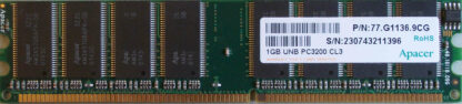1GB PC3200U 400MHz Apacer