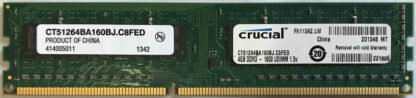 4GB DDR3 - 1600 UDIMM 1.5V Crucial